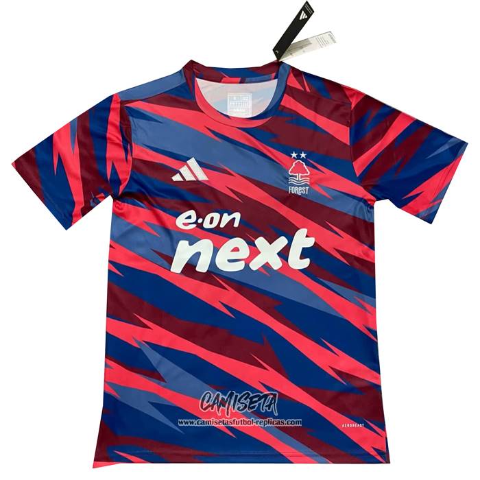 Camiseta Pre Partido del Nottingham Forest 2024 Rojo Azul